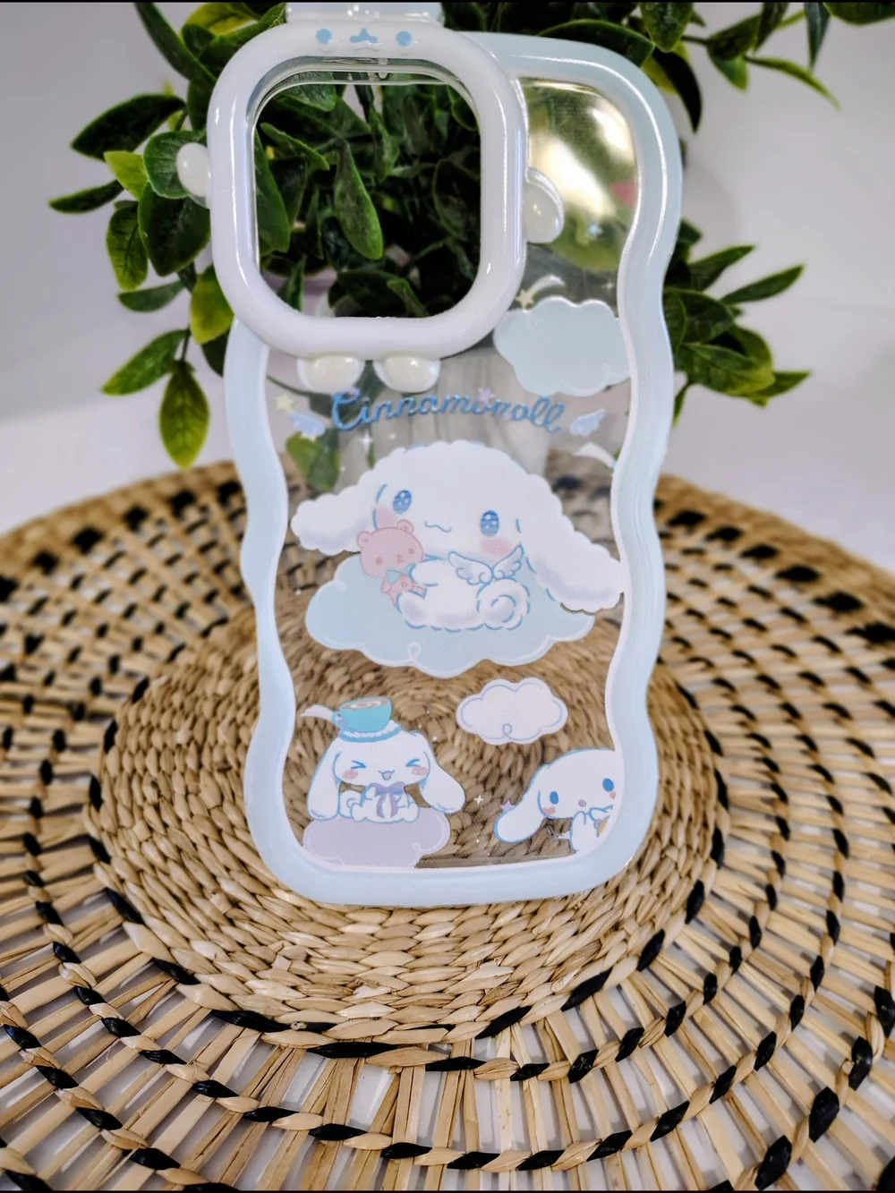 Cinnamoroll Clear Cute IPhone 16 Plus Case - White & Light Blue